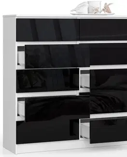 Komody Ak furniture Komoda Kuba 120 cm bílá/černá