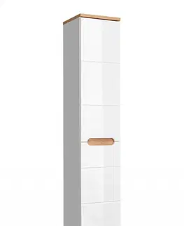 Koupelnový nábytek Comad Koupelnová skříňka s košem Bali 804 2D 1S bílá/dub votan