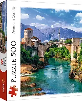 Hračky puzzle TREFL - Puzzle 500 - Starý most v Mostaru, Bosně a Hercegovině