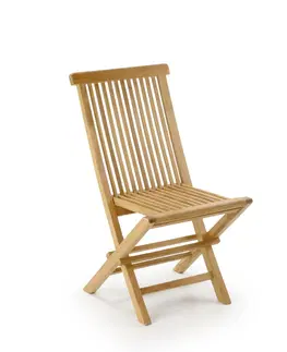 Luxusní a stylové zahradní židle Estila Stylová zahradní skládací židle z teakového dřeva Jardin