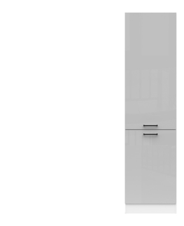 Kuchyňské linky JAMISON, skříňka 195 cm, pravá, bílá/světle šedý lesk 