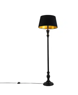 Stojaci lampy Chytrá stojací lampa se stínidlem 45 cm černá včetně Wifi A60 - Classico
