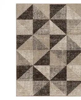 Koberce a koberečky Dywany Lusczow Kusový koberec FEEL Triangle béžovo-hnědý, velikost 80x150