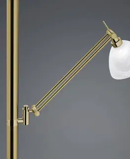 Osvětlení směrem nahoru HELL LED stojací lampa Findus 2 zdroje starožitná mosaz