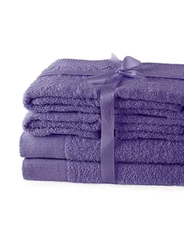 Ručníky Sada ručníků AmeliaHome Amary fialových, velikost 2*70x140+4*50x100