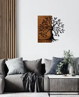 Bytové doplňky a dekorace Wallity Nástěnná dřevěná dekorace TREE hnědá/černá
