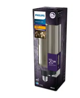LED žárovky Philips Vintage LED žárovka E2T T65 6,5W 200lm 1800K stmívatelná, smoky
