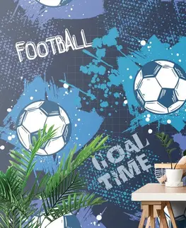 Dětské tapety Tapeta fotbalový míč v modrém