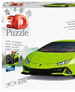 Hračky puzzle RAVENSBURGER - Lamborghini Huracán Evo zelené 108 dílků