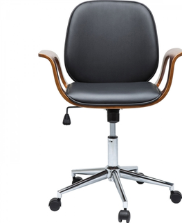 Otočné židle KARE Design Černá kancelářská židle Patron Walnut