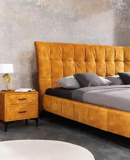 Designové postele LuxD Designová postel Bailey 180 x 200 cm hořčicový samet