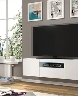 TV stolky ARTBm TV stolek AURA 150 | bílý mat Variant: s LED osvětlením