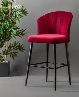 Barové židle a stoly Barová židle 2 ks Rubi bordó a černá