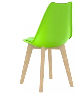 Židle Jídelní židle 4 ks plast / umělá kůže / buk Dekorhome Modrá