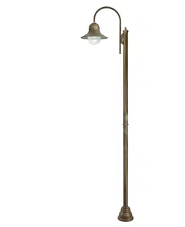 Pouliční osvětlení Moretti Luce 270 cm vysoké sloupkové svítidlo Felizia ve staromosazném provedení