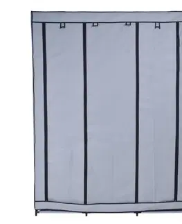 Šatní skříně TZB Textilní skříň Mira s 10 policemi - šedá