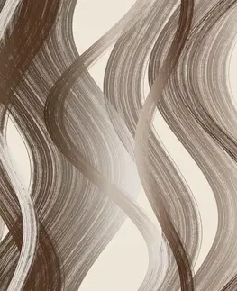 Závěsy Forbyt, Závěs dekorační nebo látka, OXY Vlny, hnědý, 150 cm 150 cm