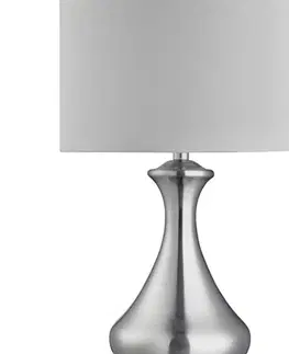 Stolní lampy na noční stolek Searchlight Stolní lampa Touch 2750, stříbrná satinovaná