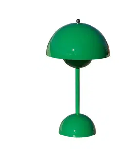 Venkovní osvětlení terasy &Tradition &Tradiční LED dobíjecí stolní lampa Flowerpot VP9, signální zelená