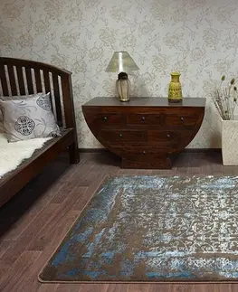 Koberce a koberečky Dywany Lusczow Kusový koberec MANYAS Mariet hnědo-modrý, velikost 120x180