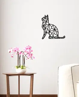 Bytové doplňky a dekorace Wallity Nástěnná dřevěná dekorace CAT černá