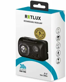 Svítilny Retlux RLP 57 Nabíjecí LED čelovka, dosvit 70 m, výdrž 30 hod