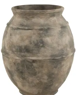 Dekorativní vázy Šedo-hnědá antik keramická dekorační váza Vintage - Ø 68*80cm J-Line by Jolipa 17887