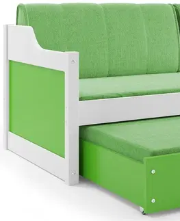 Postele BMS Dětská postel s přistýlkou DAWID | bílá 90 x 200 cm Barva: Zelená