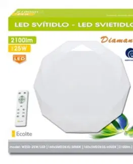 Klasická stropní svítidla Ecolite LED sv. stropní vč. dálk. ovl., 25W, 2100lm, bílé WZSD-25W/LED