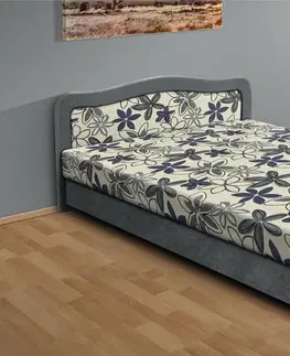 Postele Kasvo Čalouněná postel APOLLOl 120 x 200 cm hnědá/hnědý květ