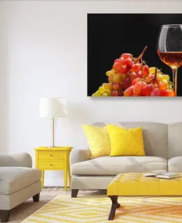 Obrazy jídla a nápoje Obraz italské víno a hrozny