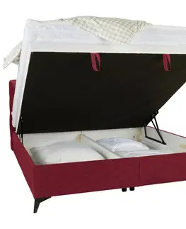 Manželské postele Kontinentální postel Magic, 160x200cm,červená