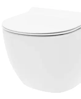 Záchody REA Závěsná WC mísa včetně sedátka Carlo Mini Tornado Rimless Slim N REA-C1259