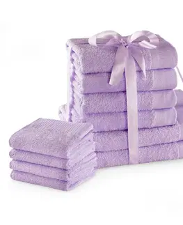 Ručníky Sada bavlněných ručníků AmeliaHome AMARI 2+4+4 ks šeříková, velikost 2*70x140+4*50x100+4*30x50