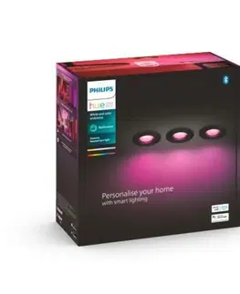 Chytré osvětlení Philips HUE WACA Xamento podhledové LED svítidlo 3xGU10 5.7W 350lm 2000-6500K RGB IP44, černé