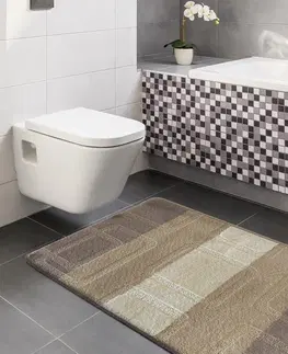 Koupelnové předložky Béžové koupelnové koberečky s protiskluzovou úpravou