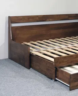 rozkládací Rozkládací postel s úložným prostorem GABRIEL - Pravá, masiv buk