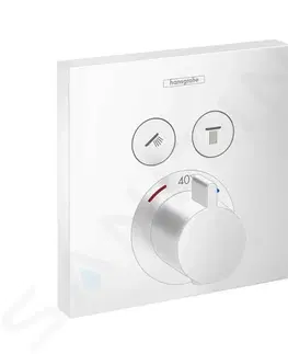 Koupelnové baterie HANSGROHE Shower Select Termostatická baterie pod omítku pro 2 spotřebiče, matná bílá 15763700