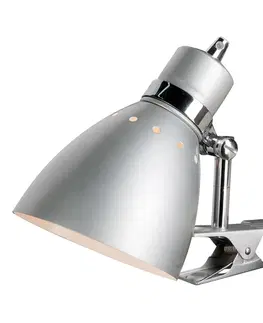 Stolní lampy Steinhauer Světlo se svorkou Spring, kartáčovaná ocel