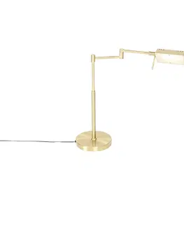 Stolni lampy Designová stolní lampa zlatá vč. LED s dotykovým stmívačem - Notia