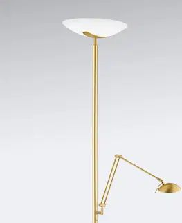 Stojací lampy Knapstein LED stojací lampa Lya, čtecí lampa, mosaz matná