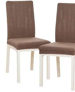 Doplňky do ložnice 4Home Napínací potah na židli Magic clean hnědá, 45 - 50 cm, sada 2 ks