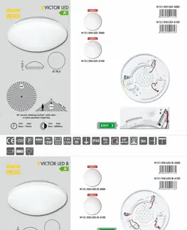 Klasická stropní svítidla Ecolite LED sv. vč. nouzáku, bílé, IP44, 18W, HF senz.360 W131/EM/LED-4100