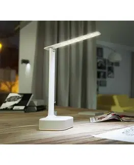 Lampičky Panlux Stolní LED lampa Robin Music s bluetooth reproduktorem bílá, 7 W