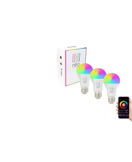 Žárovky  NEO SMART sada 3x žárovka LED E27 11W RGB+CCT barevná a bílá, stmívatelná, Zigbee, TUYA