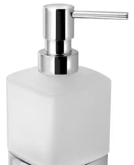 Dávkovače mýdla Gedy LOUNGE dávkovač mýdla na postavení, 280 ml, mléčné sklo, chrom 545513