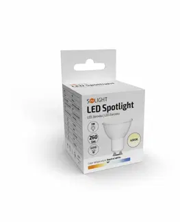 LED žárovky Solight LED žárovka, bodová , 3W, GU10, 4000K, 260lm, bílá WZ315A-1