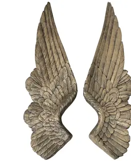 Luxusní stylové sošky a figury Estila Vintage nástěnná dekorace andělská křídla (2 ks) ve starozlaté barvě