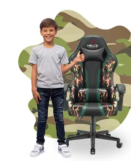 Herní křesla Dětská hrací židle HC - 1005 HERO Army