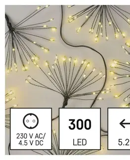 LED řetězy EMOS LED světelný řetěz - svítící trsy, nano, 5,2 m, vnitřní, teplá bílá, časovač D3AW10